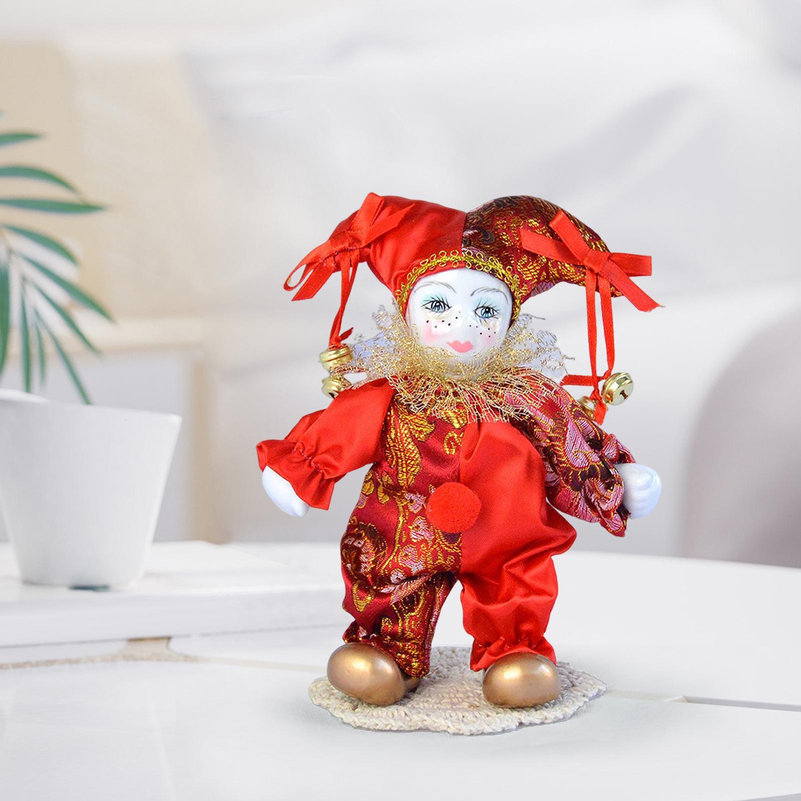 Vintage Collectible Porcelain Dolls - ตุ๊กตาฮาร์เลควินวินวินเทจตุ๊กตาตัวตลกโบราณสำหรับเป็นของที่ระลึกของสะสมวันเกิด