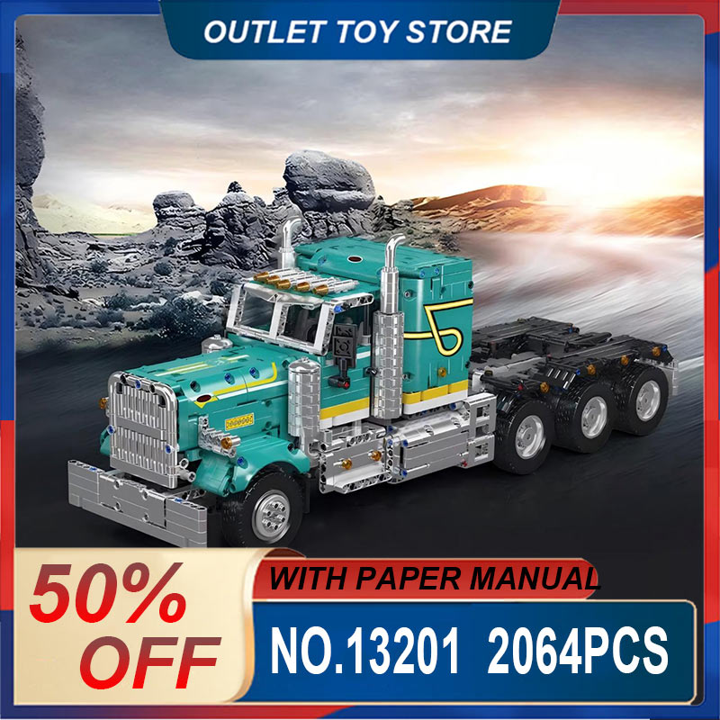 Vintage Collectible Trucks - Mould King 13201 ชุดตัวต่อรถบรรทุกขนส่งสินค้าสไตล์วินเทจขนาดใหญ่ของสหรัฐฯ, ชุดประกอบเอง, ของขวัญสะสมวันเกิดสุดพิเศษ