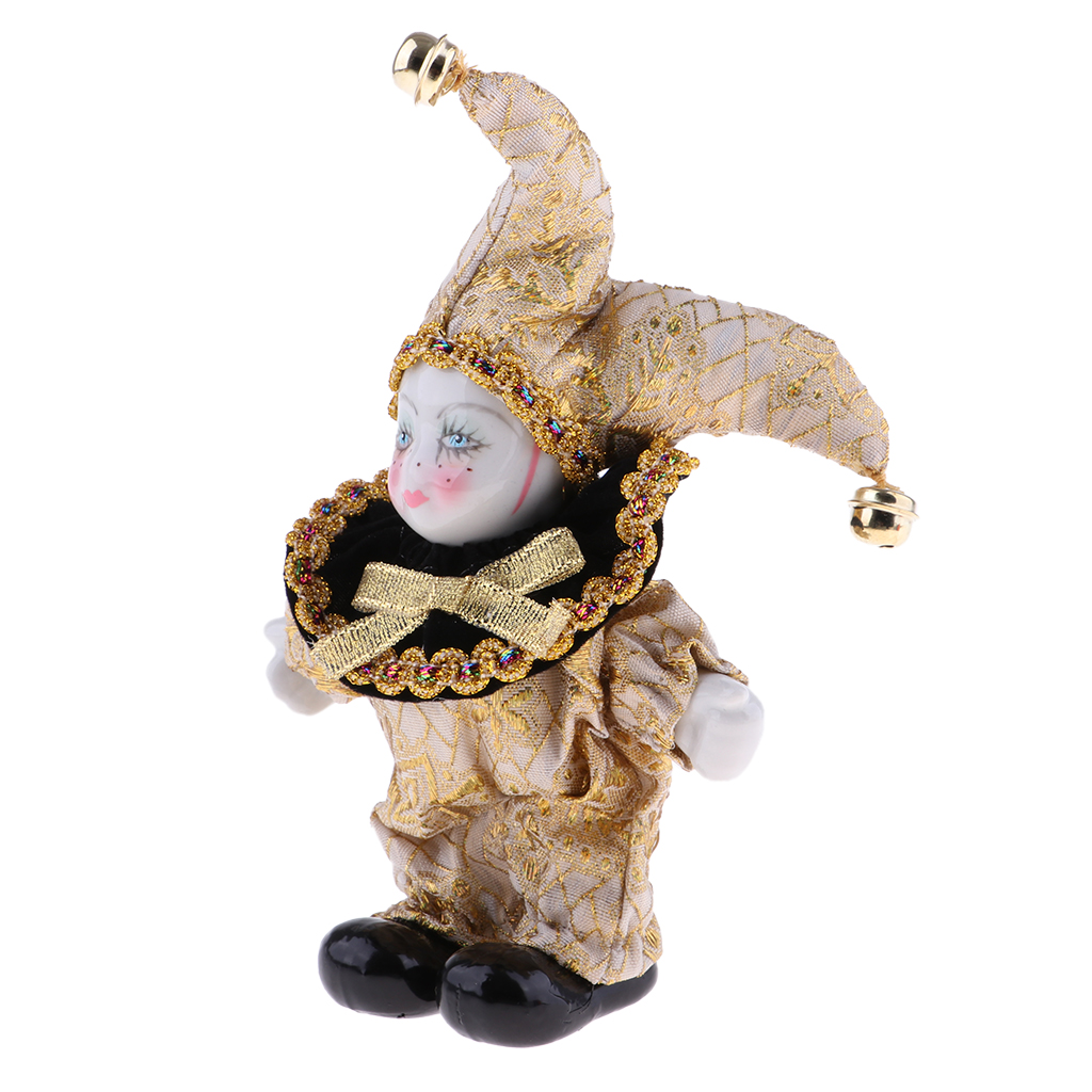 Vintage Collectible Porcelain Dolls - ตุ๊กตาพอร์ซเลนแบบข้อต่อทรงวินเทจ สไตล์สามเหลี่ยม ขนาด 5 นิ้ว ของสะสมสำหรับตกแต่งห้อง